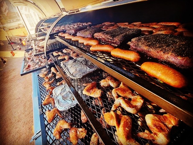 Beavers BBQ Brisbane Offset Smoker Rental Sausages Cooking 3 Hendra